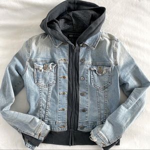 JET John Eshaya denim double jacket hoodie